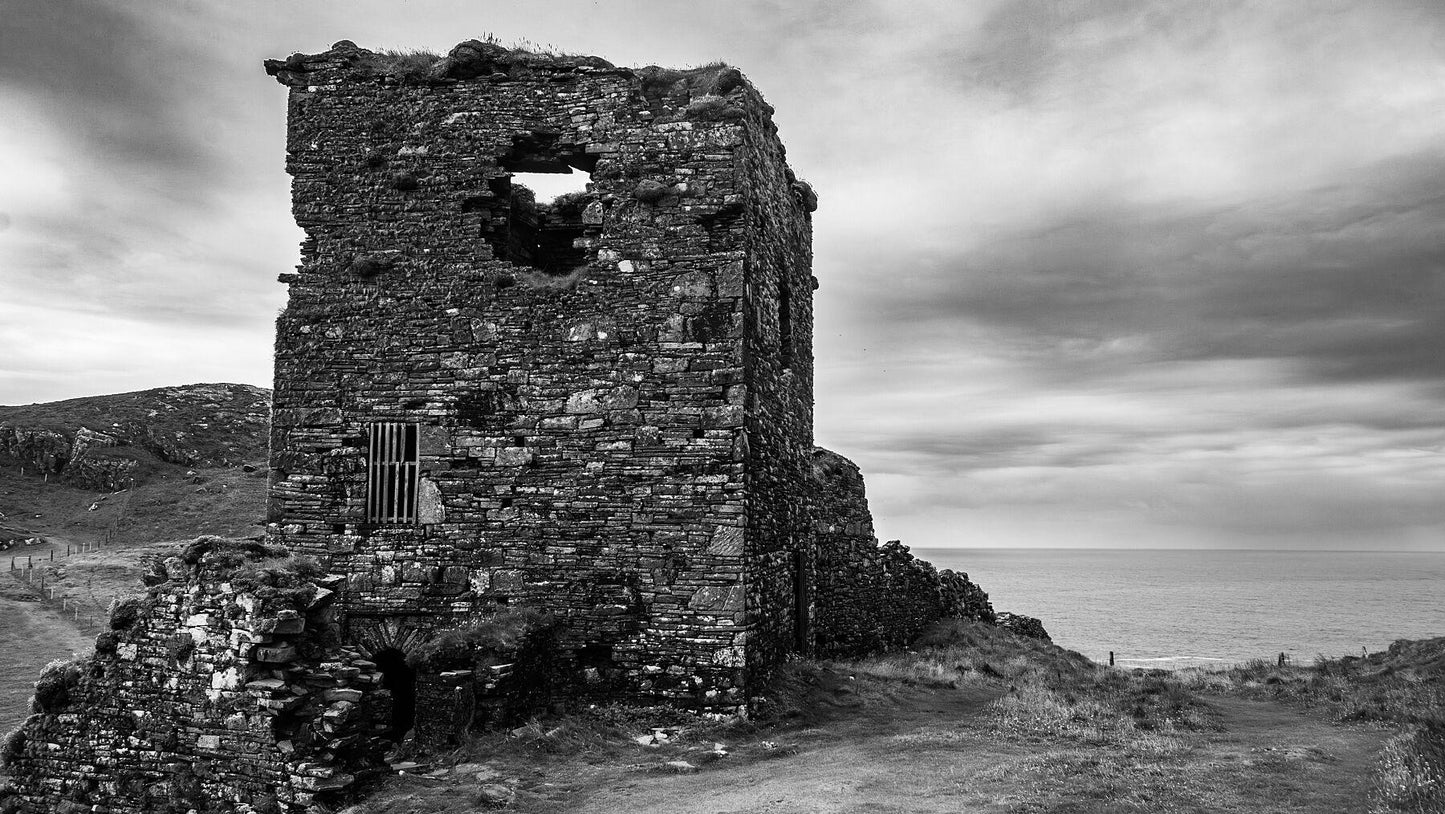 Three Castle Head, Mizen Head | Monochrome Irish Landscape Fine Art Print | County Cork