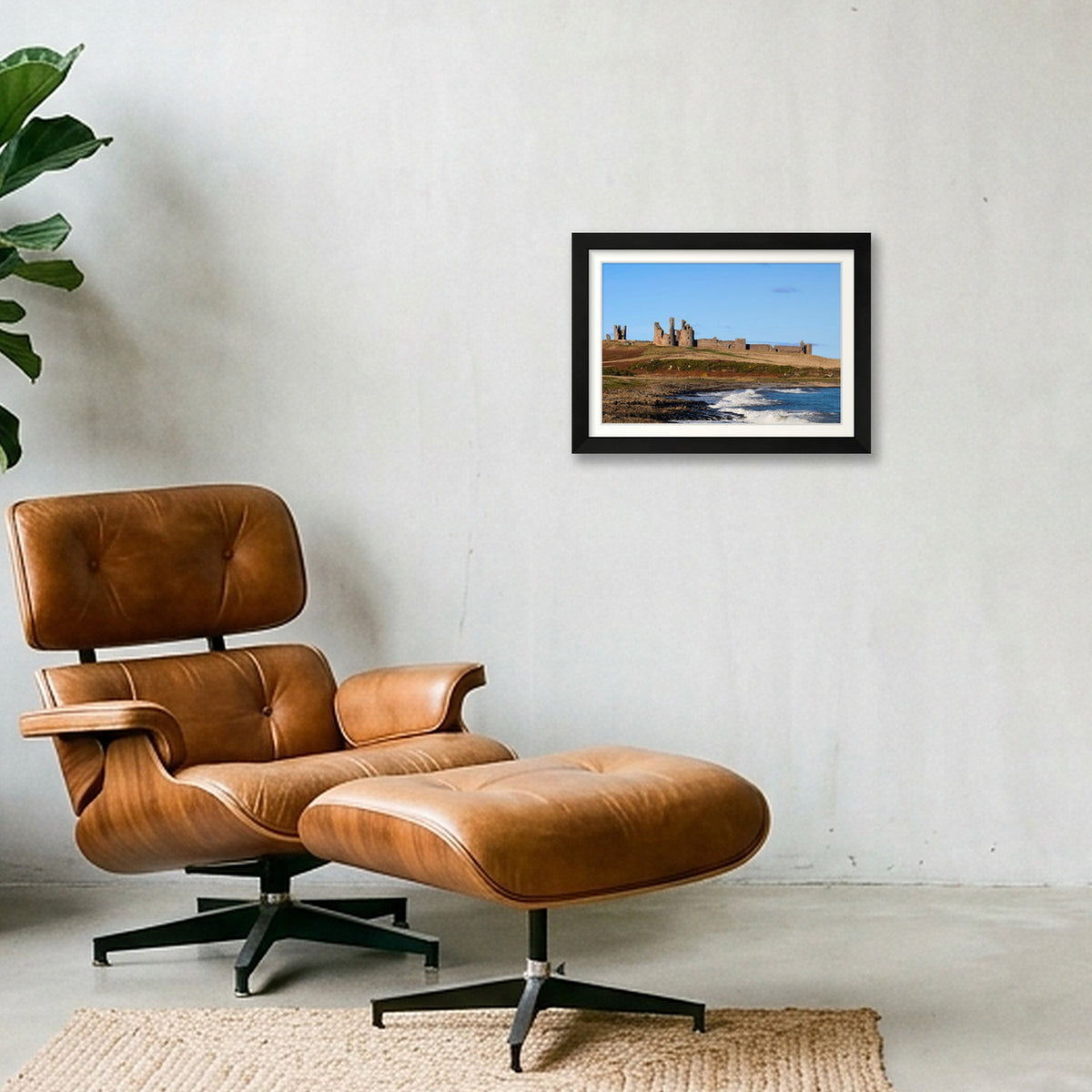 Dunstanburgh Castle | Northumberland Coastal Fine Art Print — A4 (30×21cm, 12×8") Black Frame
